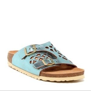 EUC Birkenstock Bellary Metallic Blue Sandals 38N